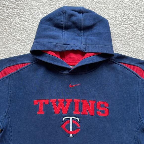 Vintage 90s Team Nike Cut & Sew Embroidered Minnesota Twins Hoodie - Picture 3 of 9
